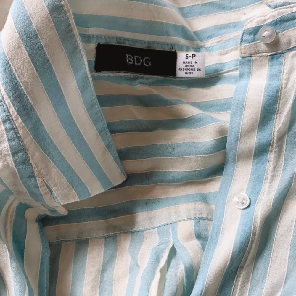 Blue striped button up - Picture 3 of 4